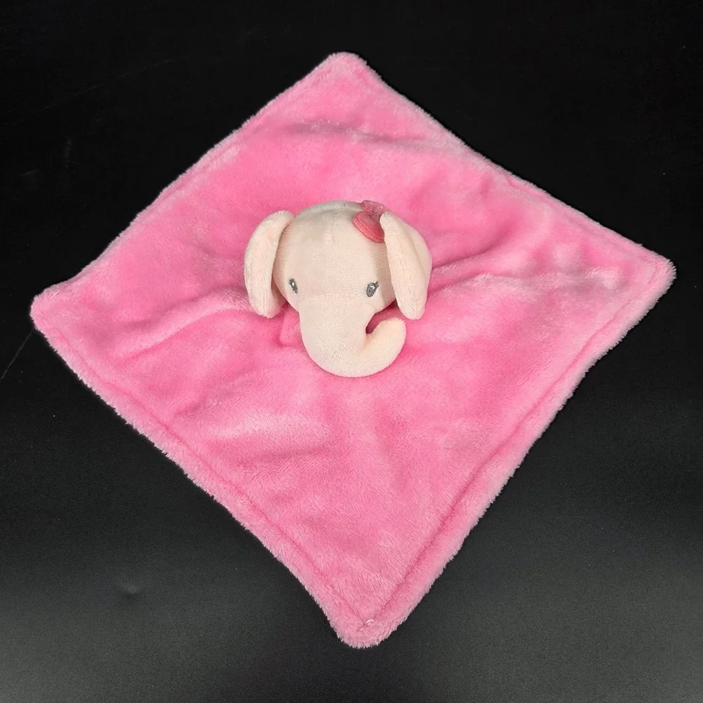 Pink Elephant Lovey Security Blanket Plush Baby Girl Soother Toy